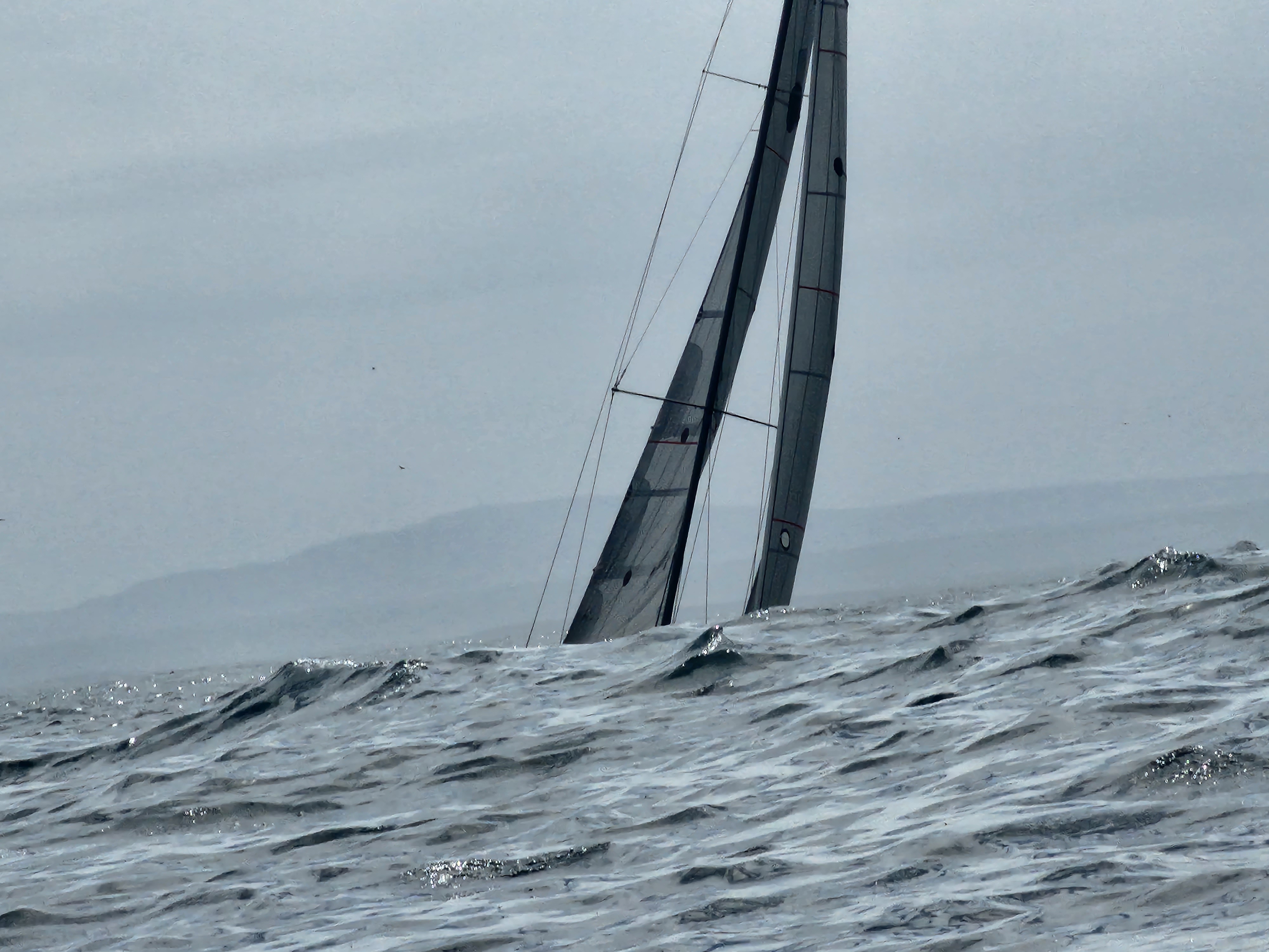 Sails and waves during one of our races